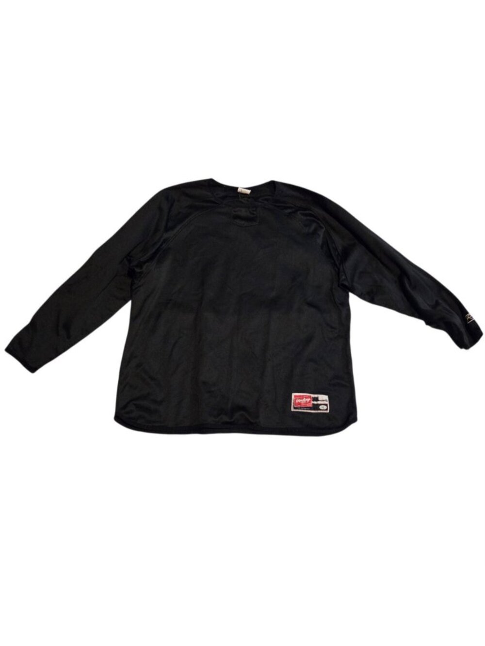 Rawlings Warm Up Batting Shirt Long Sleeve Black Size XL Baseball